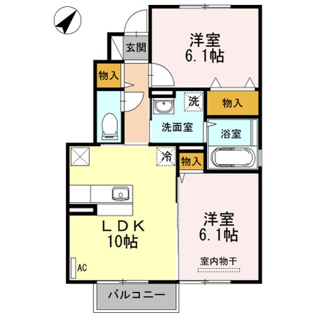 Ｄ－ｒｏｏｍ島西の物件間取画像